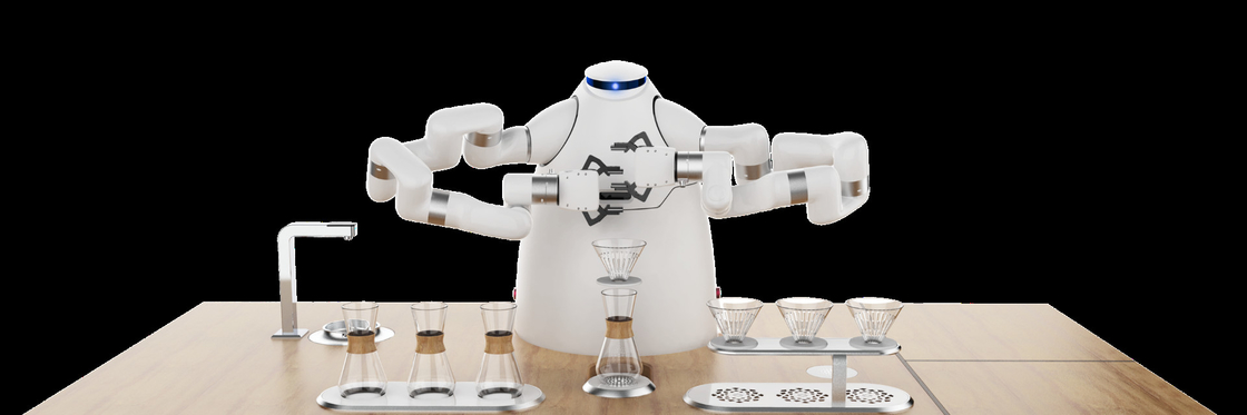 Le fabricant RJ45 HDMI de machine de café de bras de robot connectent le robot artisanal de Latte de café aux Jeux Olympiques d'hiver
