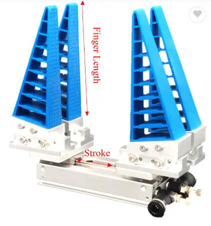 Deux 4 6 pince de robot de 2 doigts pour de petites pièces longueur adaptative flexible de 66 à de 100mm course de 12 à de 64mm