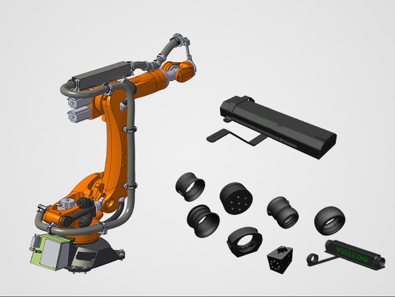 Paquet de vêtements robot personnalisable avec des matériaux de base en caoutchouc pour les applications de soudage