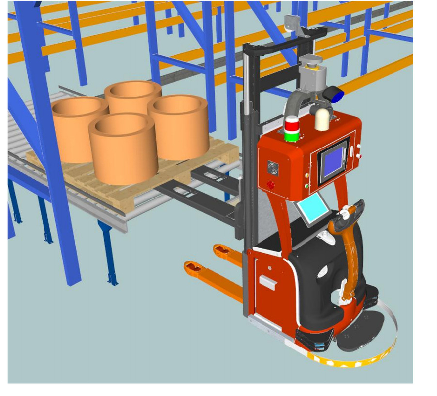 WMS et capteurs de ligne de production Véhicule intelligent pour le département logistique
