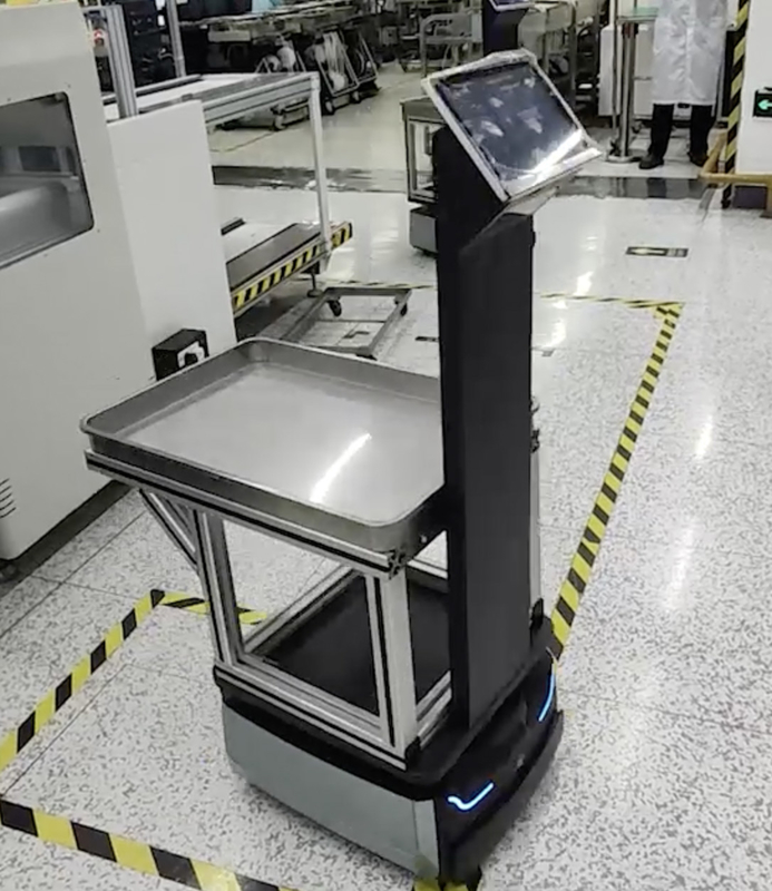 Rapide robot mobile autonome longue durée de vie de la batterie roues à double entraînement recharge conforme à la norme nationale